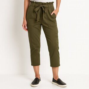 Current Elliott Pants Size Medium Olive Crop Pull On Drawstring Waist Pockets